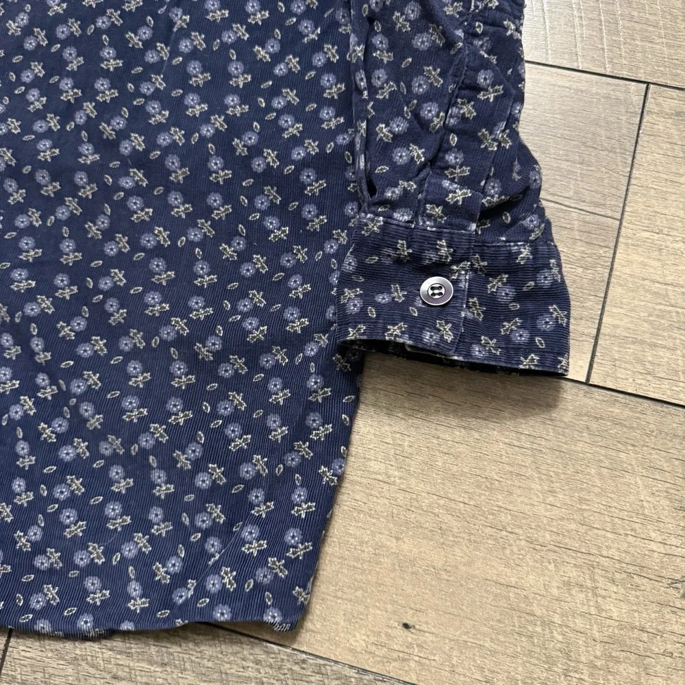 VTG 90s Cambridge Spirit Mens XL Cottage Floral Button Up Corduroy Flannel Shirt